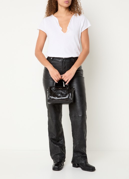 Zadig&Voltaire Sunny Small handtas van leer met studs - voorkant 2 zwart