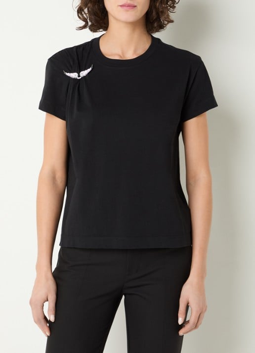 Zadig&Voltaire Suzan T-shirt met afneembare broche