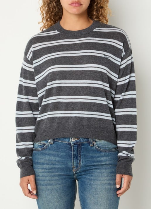 Zadig&Voltaire Swapy fijngebreide trui van kasjmier met streepprint
