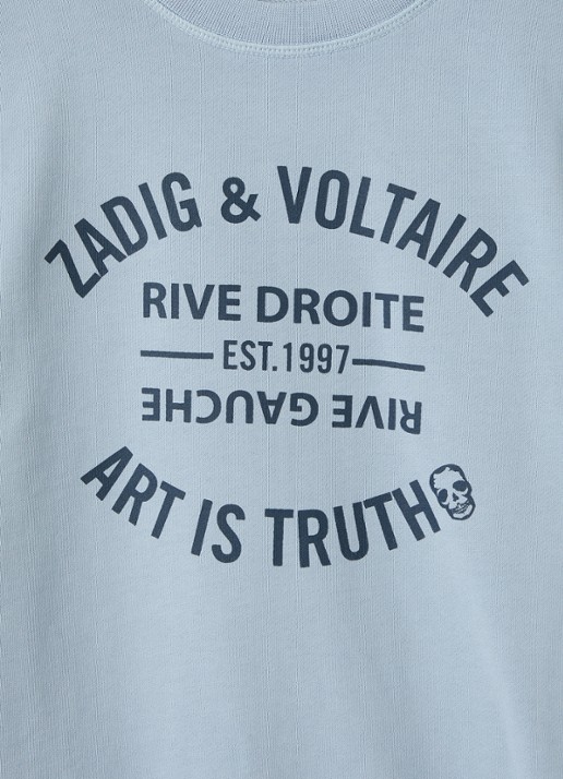 Zadig&Voltaire Sweater met logoprint  - detail blauwgrijs