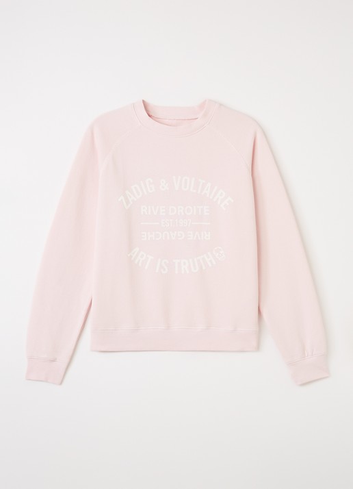 Zadig&Voltaire Sweater met logoprint - voorkant lichtroze