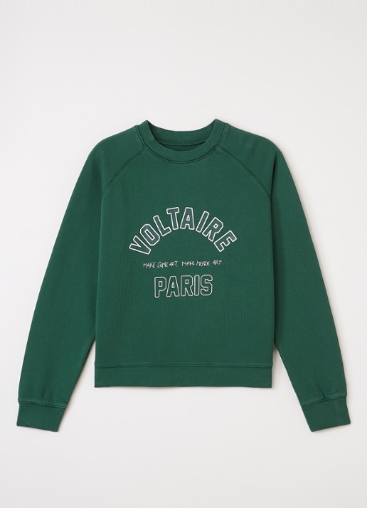 Zadig&Voltaire Sweater met logoprint - voorkant 2 donkergroen