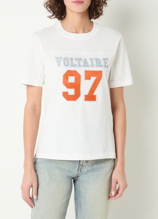Zadig&Voltaire T-shirt met logoprint en strass