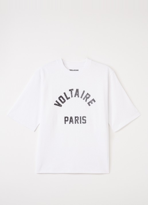 Zadig&Voltaire T-shirt met strass - voorkant wit