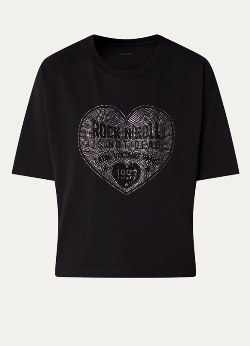 Zadig&Voltaire Tadia T-shirt met strass - voorkant zwart
