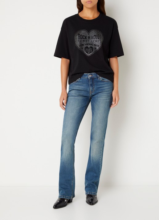 Zadig&Voltaire Tadia T-shirt met strass - voorkant 2 zwart