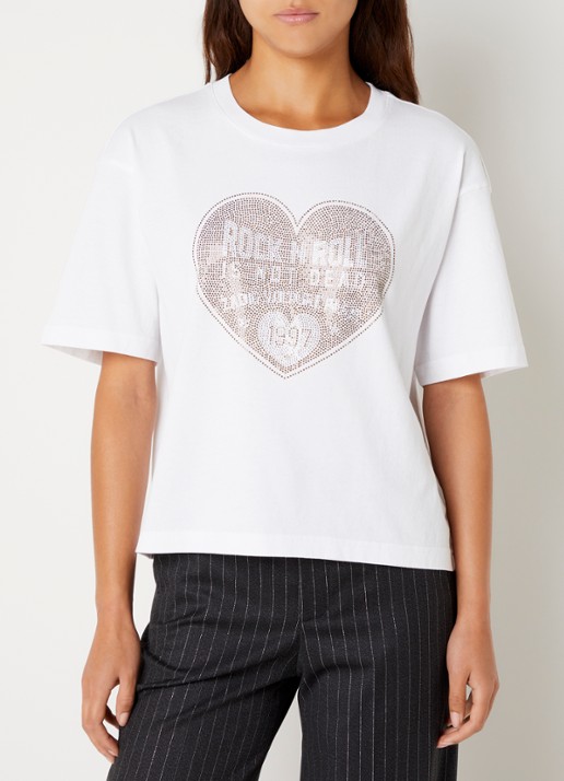 Zadig&Voltaire Tadia T-shirt met strass - detail 3 wit