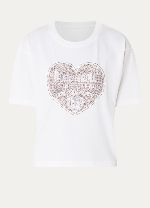 Zadig&Voltaire Tadia T-shirt met strass - voorkant wit