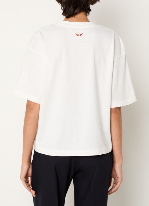 Zadig&Voltaire Taida T-shirt met strass - achterkant 3 gebroken wit