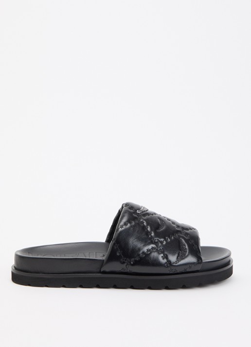Zadig&Voltaire Teddy Bare Vintage slipper van leer met logoprint