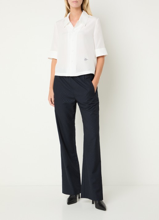 Zadig&Voltaire Telmy blouse van zijde met logoborduring - voorkant 4 wit