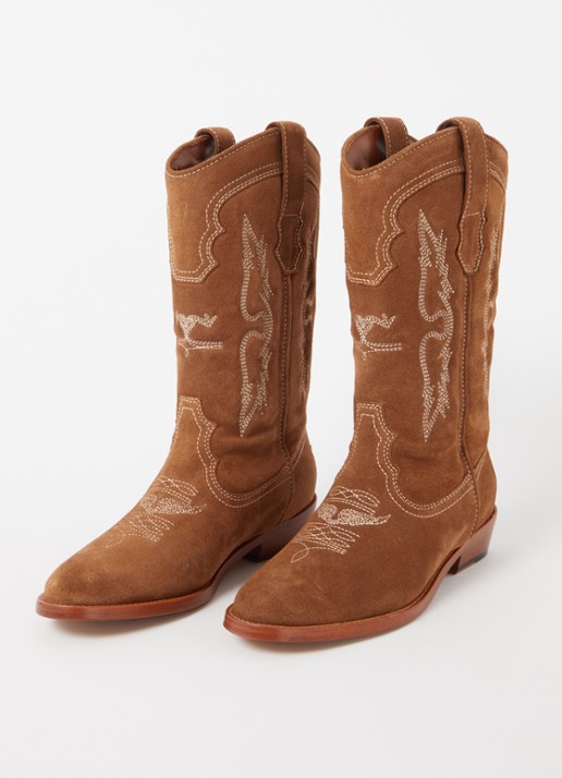 Zadig&Voltaire Tex Western cowboylaars van suède - detail 3 roestbruin