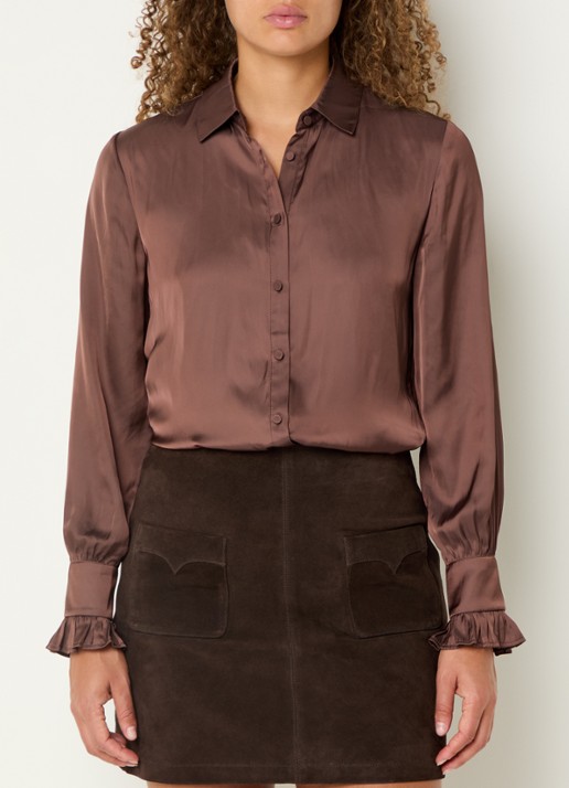 Zadig&Voltaire Thely blouse van satijn met ruches - detail 3 paars