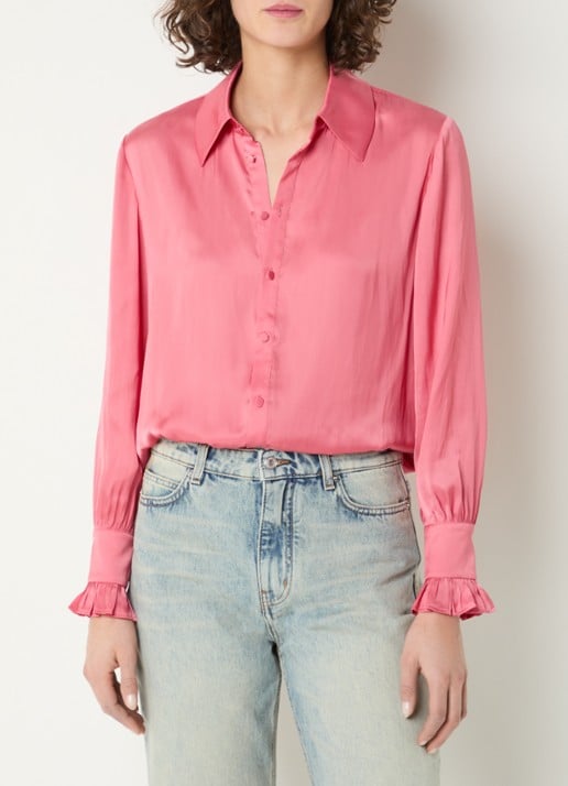 Zadig&Voltaire Thely blouse van satijn met ruches