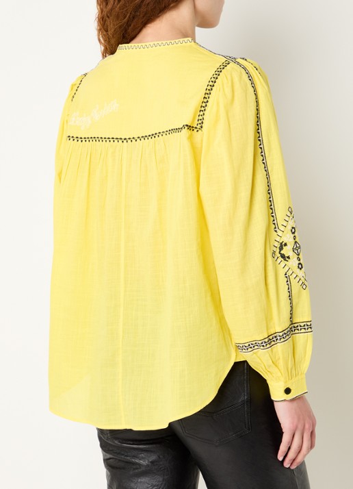 Zadig&Voltaire Tigy tuniek met borduring - achterkant geel