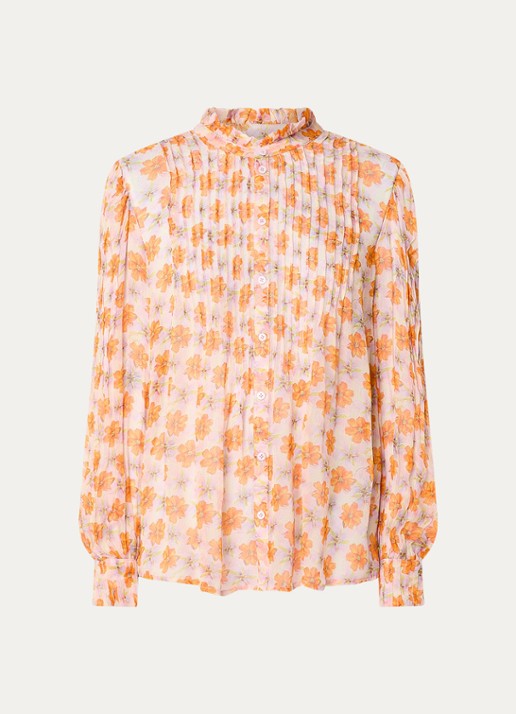 Zadig&Voltaire Timz blouse met print - voorkant oranje