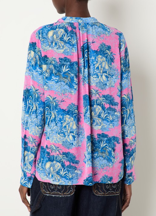 Zadig&Voltaire Tink tuniek met print - achterkant fuchsia