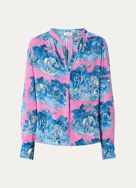 Zadig&Voltaire Tink tuniek met print - voorkant 2 fuchsia
