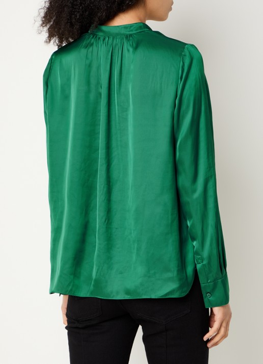 Zadig&Voltaire Tink tuniek van satijn met plooidetail - achterkant 2 zeegroen