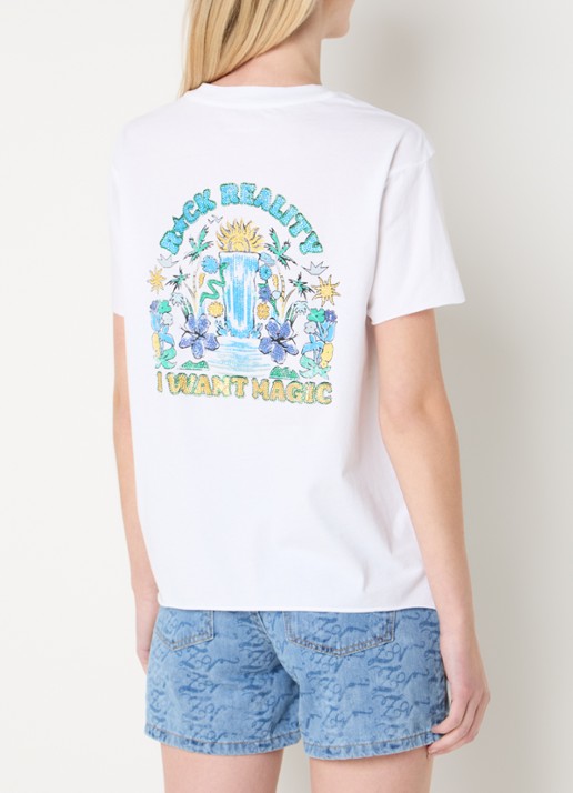 Zadig&Voltaire Tommer Once T-shirt met front- en backprint van strass