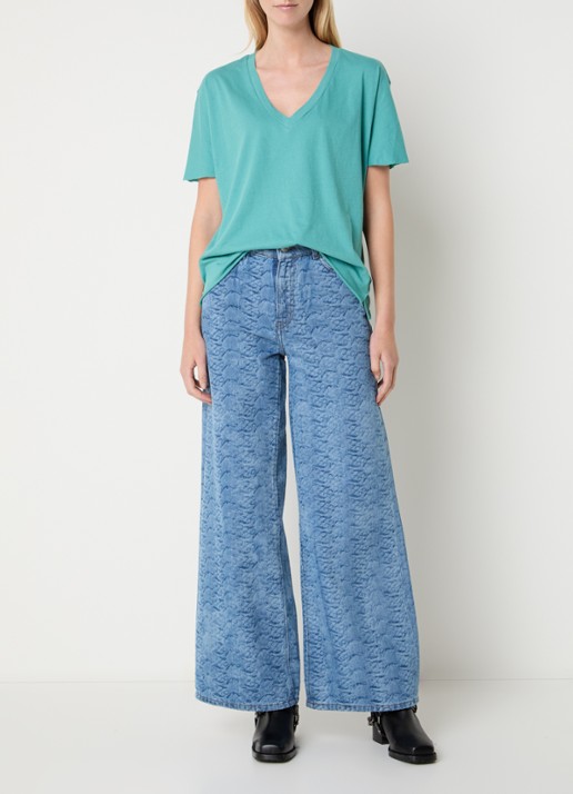 Zadig&Voltaire Tommer T-shirt met borduring  - voorkant 4 zeegroen