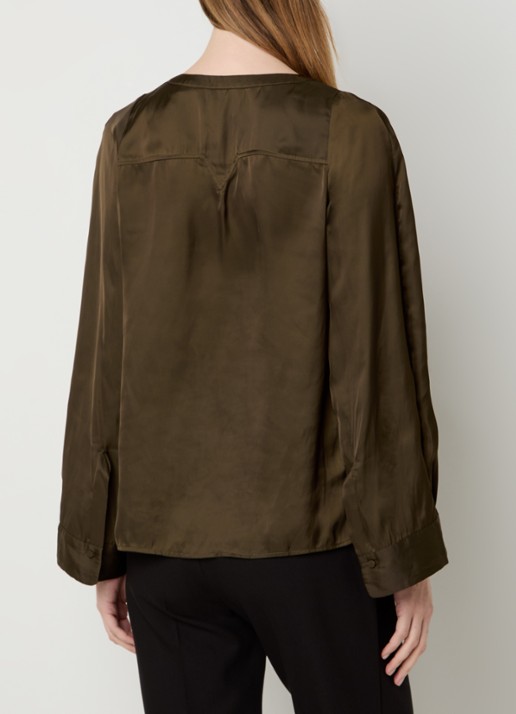 Zadig&Voltaire Torny tuniek van satijn - achterkant bronsgroen