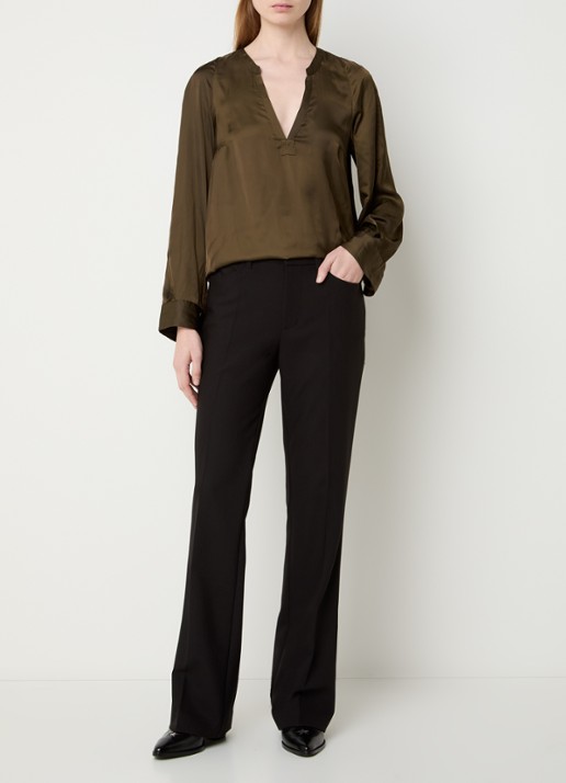 Zadig&Voltaire Torny tuniek van satijn - voorkant 3 bronsgroen