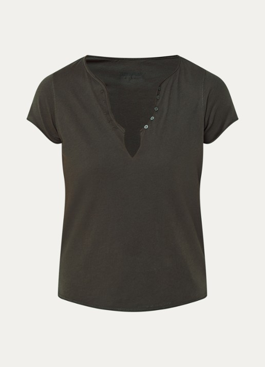 Zadig&Voltaire Tuni T-shirt met V-hals - voorkant 3 bruin