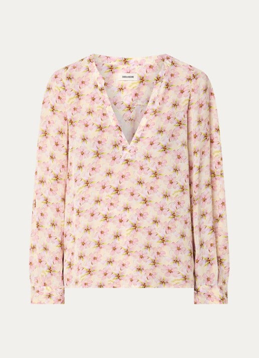 Zadig&Voltaire Tuniek met bloemenprint - voorkant 3 roze