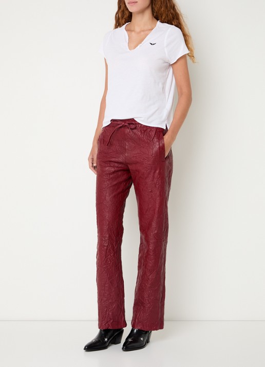 Zadig&Voltaire Tunisien T-shirt met logo- en backprint - voorkant 2 wit