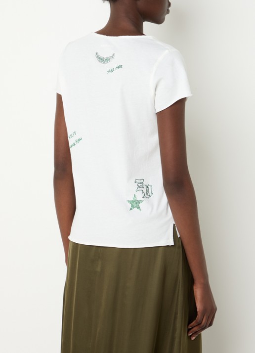 Zadig&Voltaire Tunisien T-Shirt met strass - achterkant 4 wit