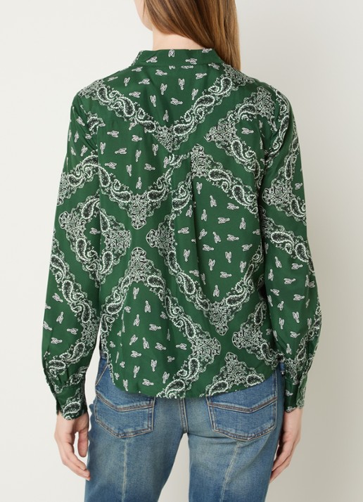Zadig&Voltaire Twina blouse van zijde met paisley dessin - achterkant 4 donkergroen