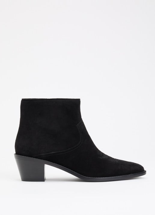 Zadig&Voltaire Tylow cowboylaars van suède - voorkant 4 grijs