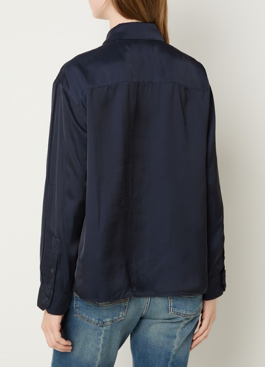 Zadig&Voltaire Tyrica blouse met kraag - achterkant 4 donkerblauw