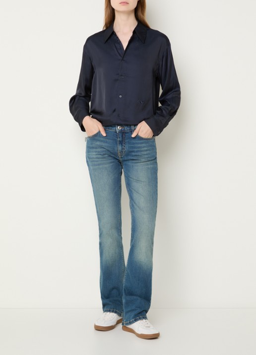 Zadig&Voltaire Tyrica blouse met kraag - voorkant 2 donkerblauw