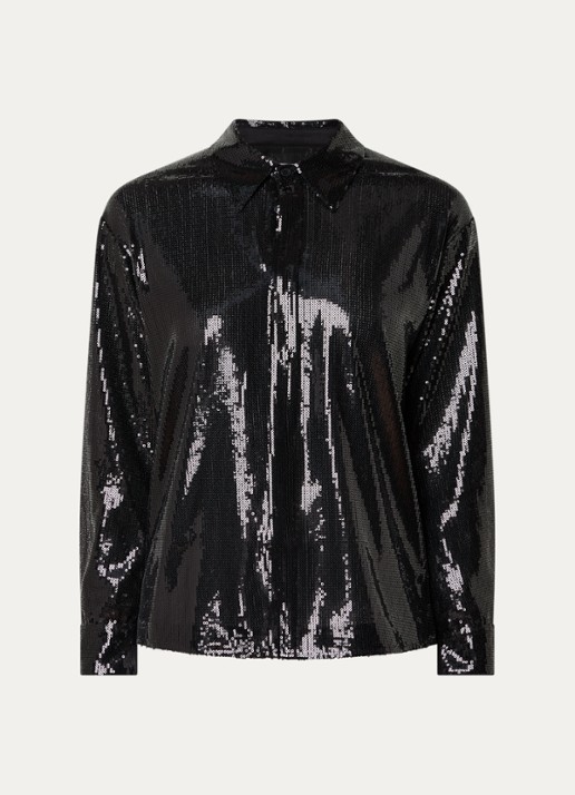 Zadig&Voltaire Tyrica blouse met pailletten - voorkant 2 grijs