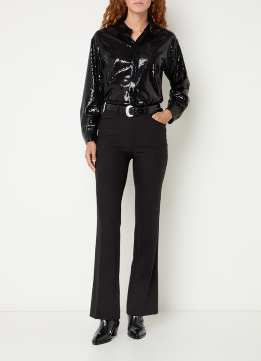 Zadig&Voltaire Tyrica blouse met pailletten - voorkant 3 grijs