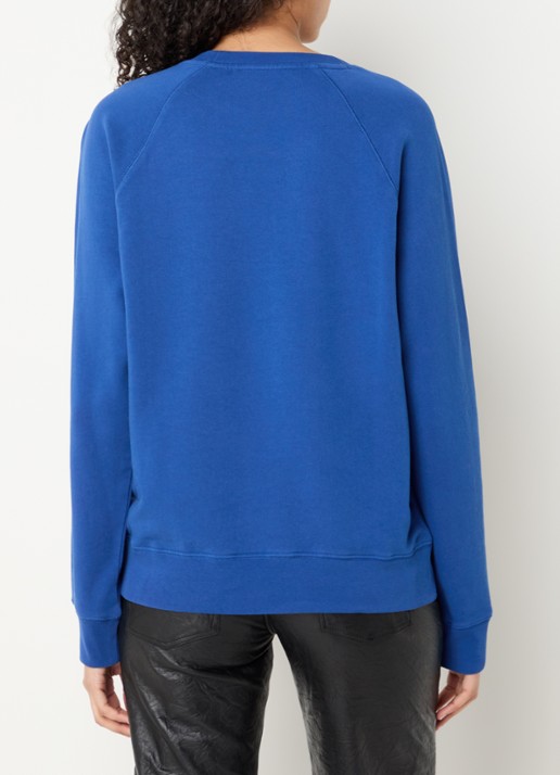Zadig&Voltaire Upper sweater van  katoen met strass - achterkant 4 kobaltblauw