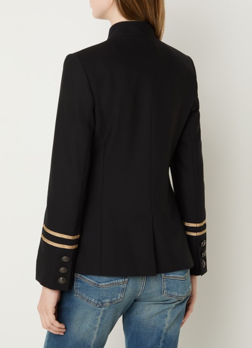 Zadig&Voltaire Vallo blazer met klepzakken en schoudervulling - achterkant 4 zwart