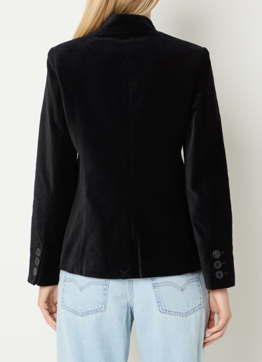 Zadig&Voltaire Vallo blazer van fluweel met klepzakken - achterkant 4 zwart