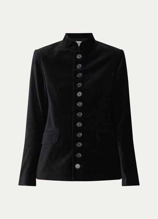 Zadig&Voltaire Vallo blazer van fluweel met klepzakken - voorkant 2 zwart