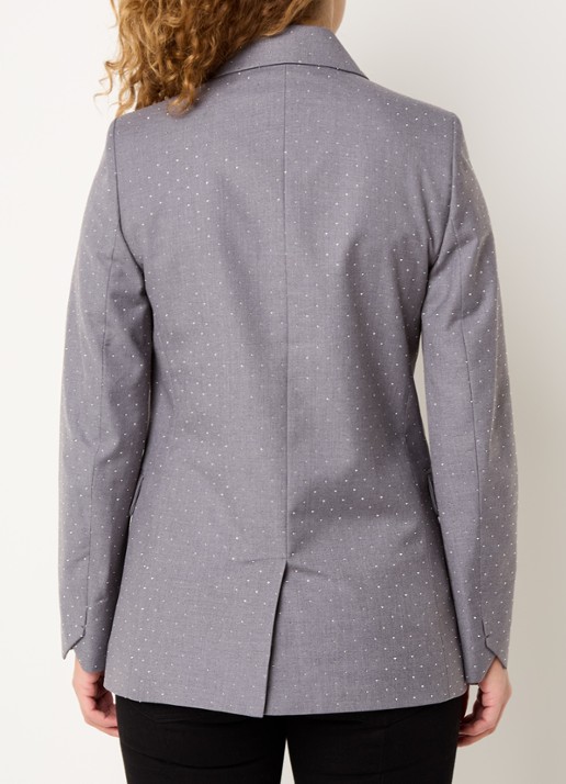 Zadig&Voltaire Valse blazer met strass en klepzakken - achterkant 4 middengrijs