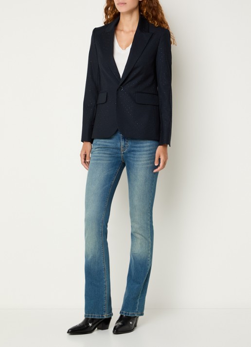 Zadig&Voltaire Valse blazer met strass en klepzakken - voorkant 3 zalmroze