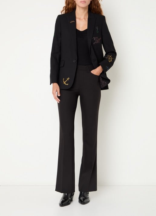 Zadig&Voltaire Valse blazer met strass - voorkant 3 zwart