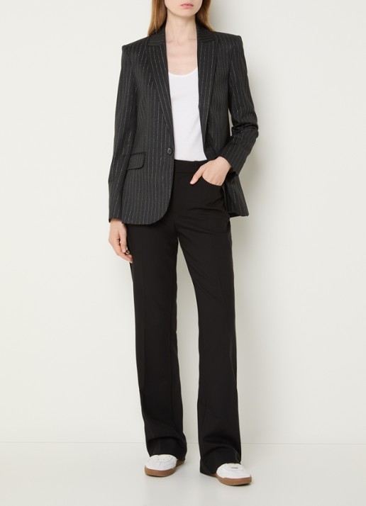Zadig&Voltaire Valser blazer met schoudervulling en lurex - voorkant 4 antraciet