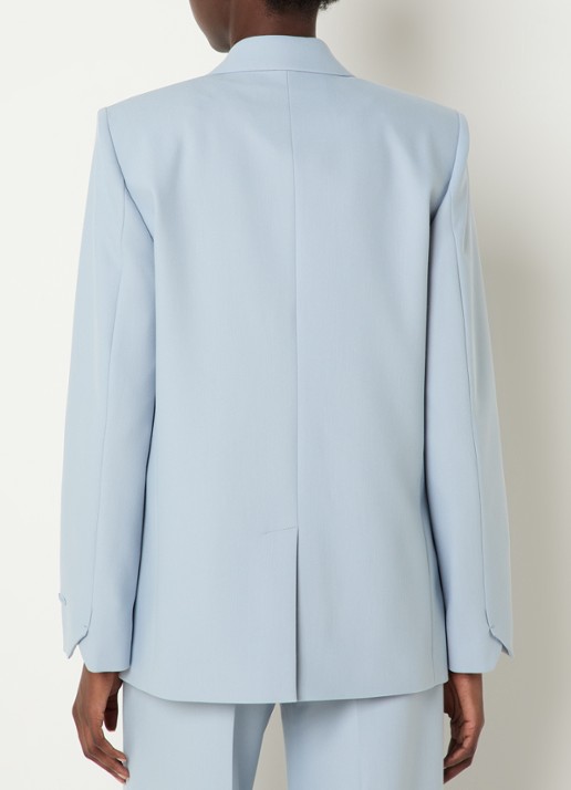 Zadig&Voltaire Vanille blazer met schoudervulling en klepzakken - achterkant staalblauw