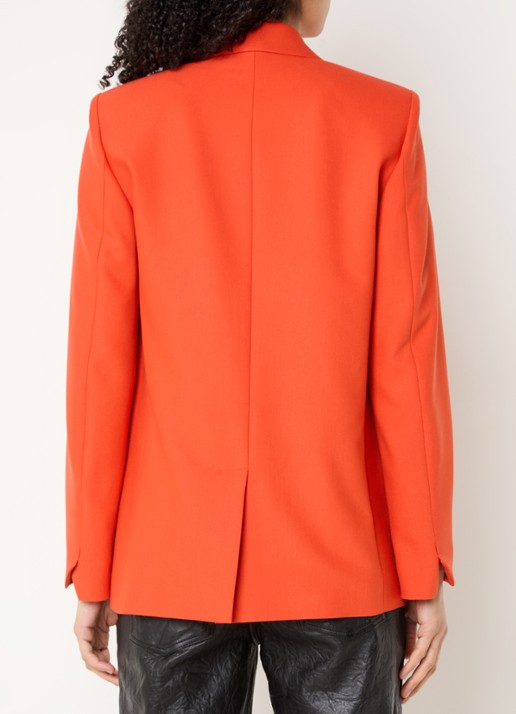 Zadig&Voltaire Vanille blazer met schoudervulling en klepzakken - achterkant oranjerood