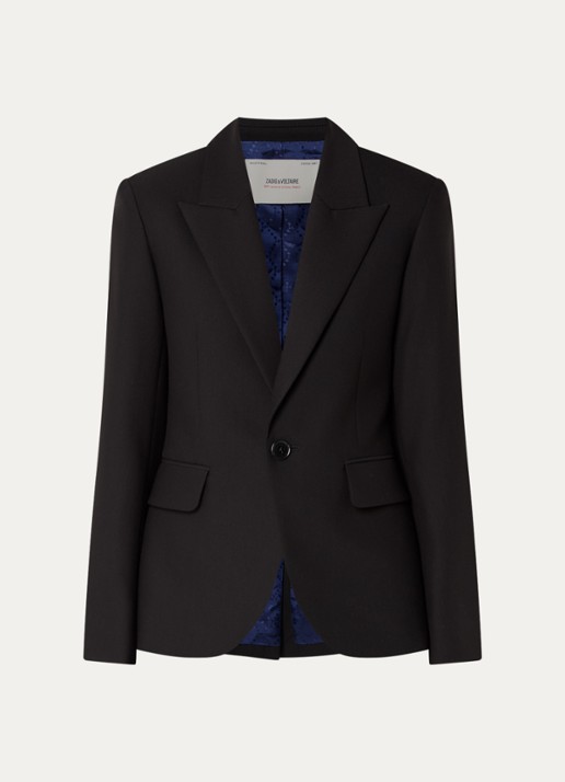 Zadig&Voltaire Vavy blazer met schoudervulling en backprint