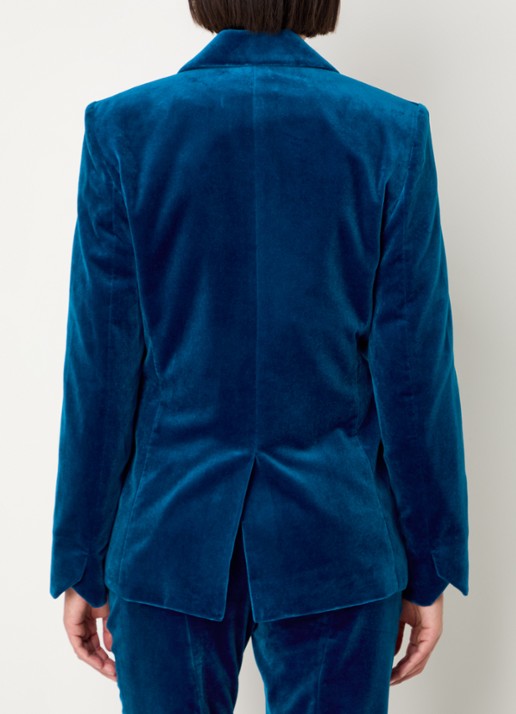 Zadig&Voltaire Vavy blazer van fluweel met klepzakken - achterkant 5 petrol
