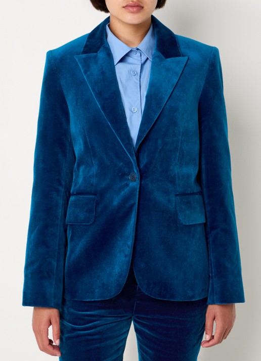 Zadig&Voltaire Vavy blazer van fluweel met klepzakken - detail 3 petrol